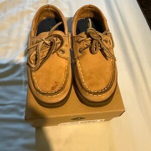 Tan Kids Boat Shoes